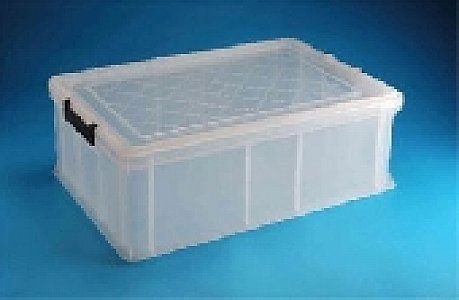 clear plastic crates